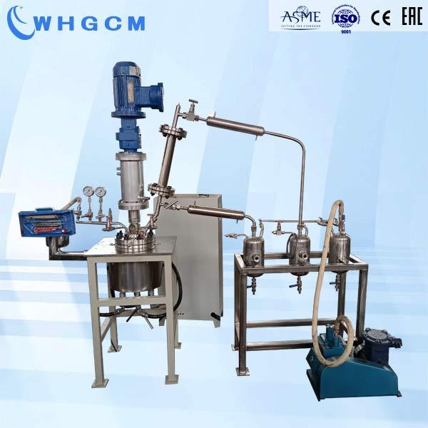 2L polyester polycondensation reactor with vacuum gauge