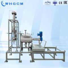 Горизонтальный реактор из нержавеющей стали с рубашкой ASME 10L с дистиллятором и приемным резервуаром