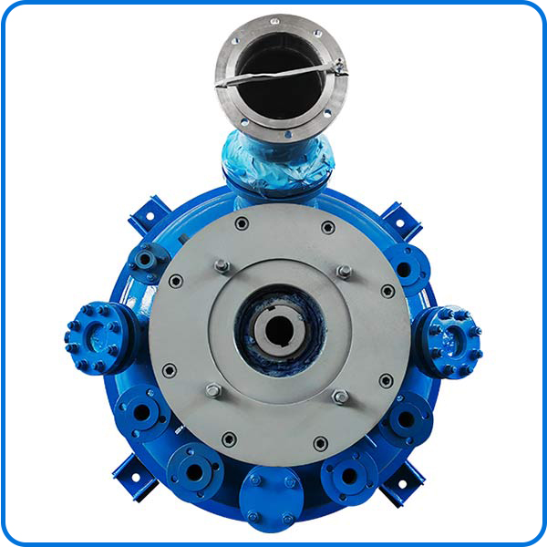 The agitator and ports of this reactor