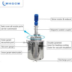 50L triple jacketed stainless steel lab reactor for sufactant research