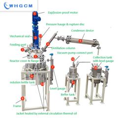 80 L  batch kettle distillation reactor with condenser