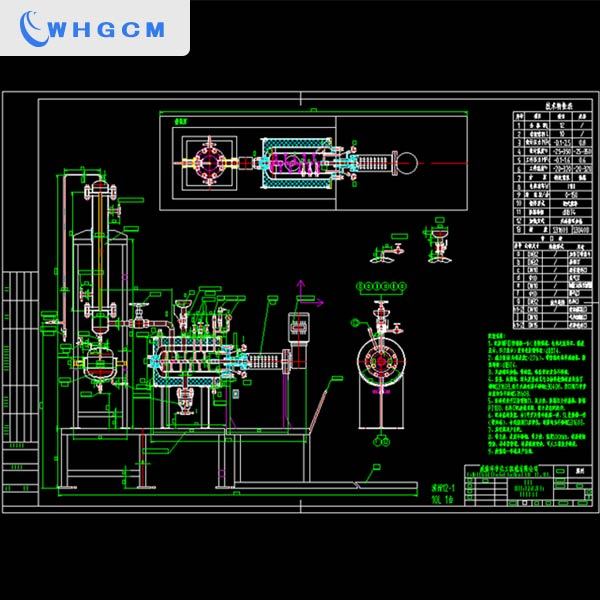 ASME 10L jacketed horizontal stainless steel reactor with distiller and receiving tank