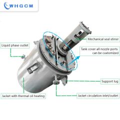 1500L Titanium premixing reactor with flat head and circulation jacket for barium titanate mixing
