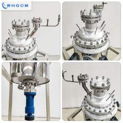 WHGCM 100L ASME Hastelloy pilot vacuum reactor with bottom injected agitator