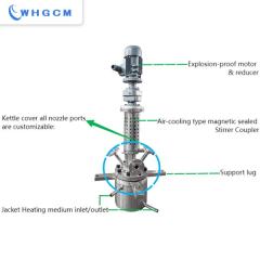 5L lab scale esterification reactor with jacket and magnetic sealing