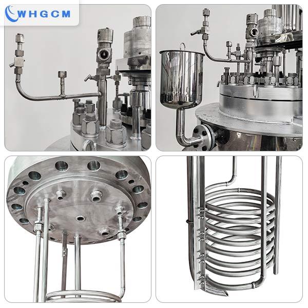 100L Hastelloy pilot reactor high pressure application with lifting rack flat lid