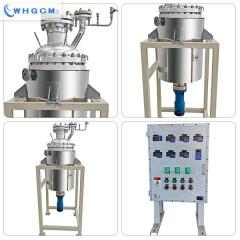 WHGCM 100L ASME Hastelloy pilot vacuum reactor with bottom injected agitator
