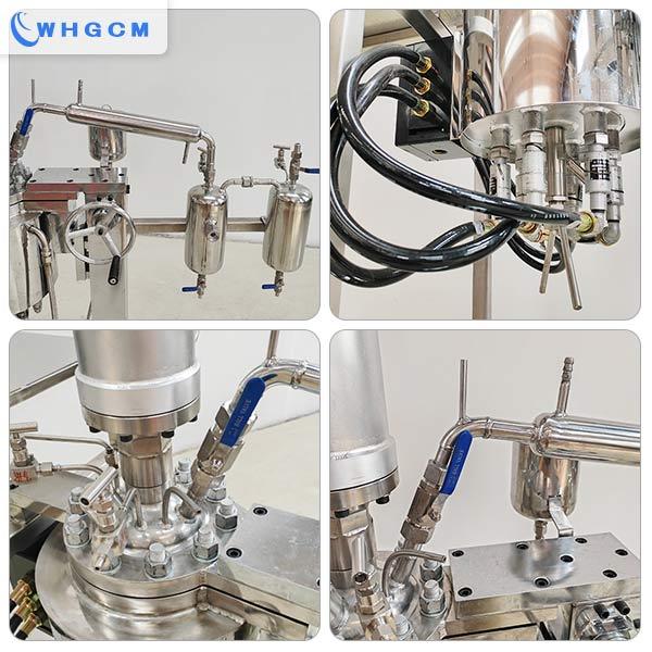 The 3L ether jacketed reactor made from stainless steel with vacuum pump