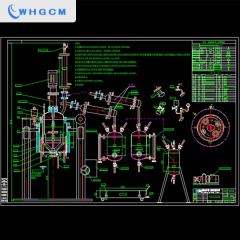 WHGCM 100L stainless steel 304 polycondensation reactor with distillation system