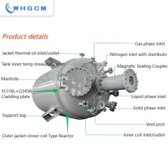 5000L  Xylene reactor with heating jacket made from S316