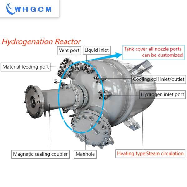 3000L stainless steel clad plate hydrogenation reactor for Tetrahydrofuran (THF) hydrogenating