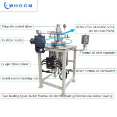 10 liters stainless lab reactor jacked heat with oil bathed