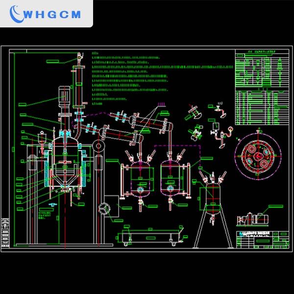 100L duplex stainless steel jacket chemcial distillation reactor system