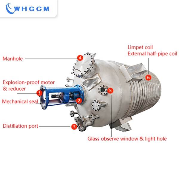 6300L stainless steel limpet coil reactor for Lubricating oil additives producing