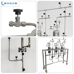 Small scale measuring tanks system with level meters