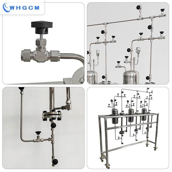 Small scale measuring tanks system with level meters
