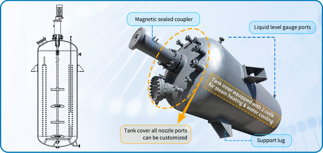 Picture of 45m&sup3; batch reactors in industry structure
