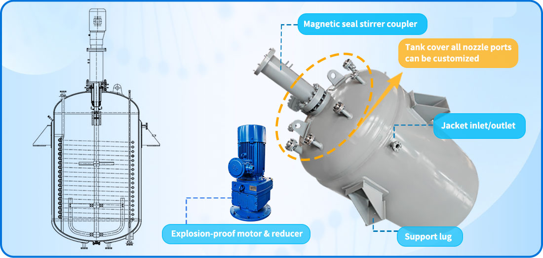 Picture of 40000L industrial chemical reactors structure