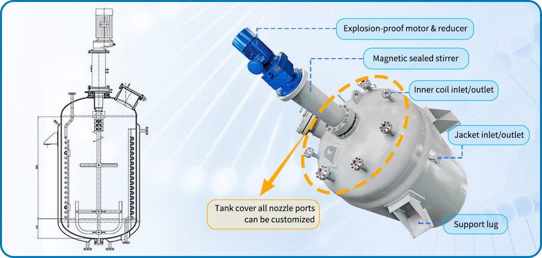 Picture of 50000L reactor in chemical industry structure