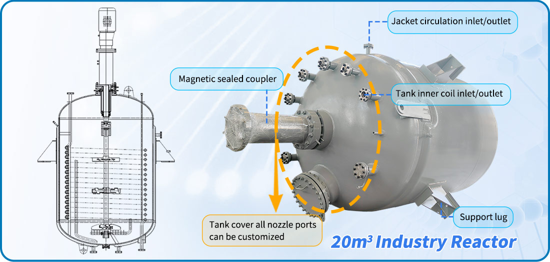 Picture of 20000L hydrogenation pressure reactor structure