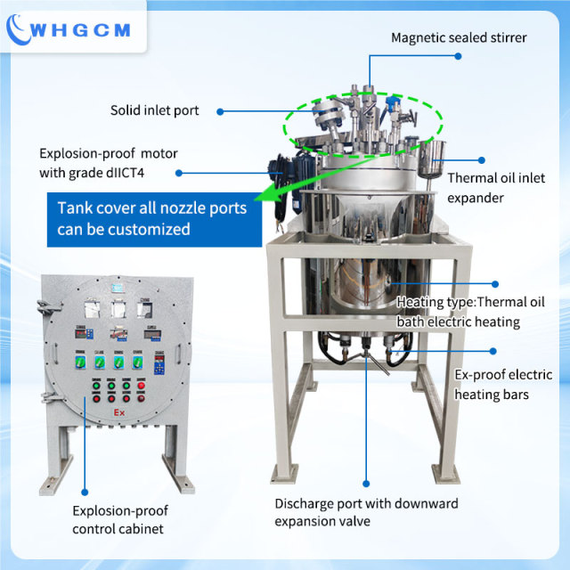 50L Hastelloy C276 cladding plate explosion-proof hydrogenation reactor