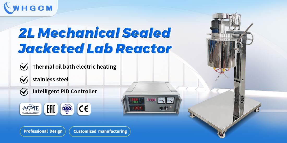 Poster of the 2L mechanical sealed  Jacketed Lab Reactor     