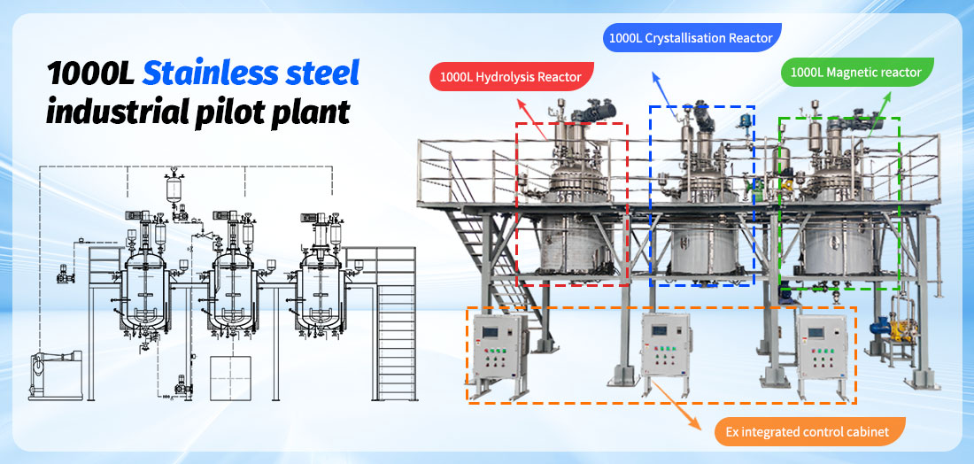 Picture of 1000L Stainless steel  industrial pilot plant structure 