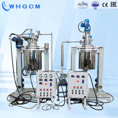 Stainless steel reactor system consisting of a 65L crystallisation reactor and a 70L dosing reactor