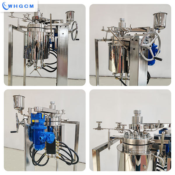 5L high pressure stainless steel SS316L  laboratory reactor with manually lifting device