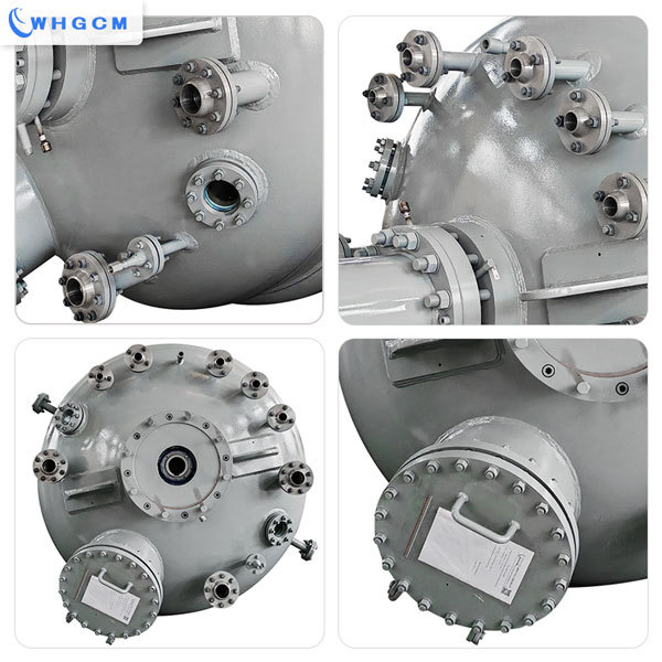 6000L jacket steam heating stainless steel cladding plate  industrial  reactor with magnetic sealed stirrer