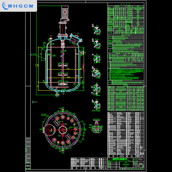 6000L jacket steam heating stainless steel cladding plate  industrial  reactor with magnetic sealed stirrer