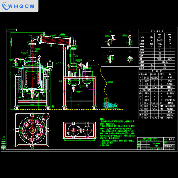 120L high temperature stainless steel hydrogenation reactor system with explosion-proof electric lifting device