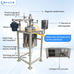 10L stainless steel magnetic seal jacket heating laboratory reactor with intelligent PID controller