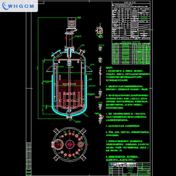 WHGCM ASME-U CE EAC 10000L Magnetic Sealed Stirrer Titanium Cladding Plate Industry Pressure Chemical Reactor
