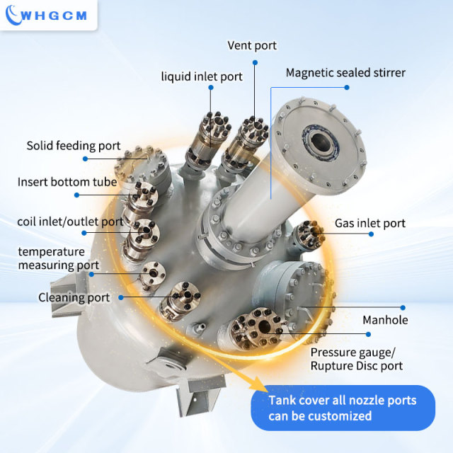 WHGCM ASME CE EAC Dosh 10000L Titanium Cladding Plate Electromagnetic induction heating Reactor