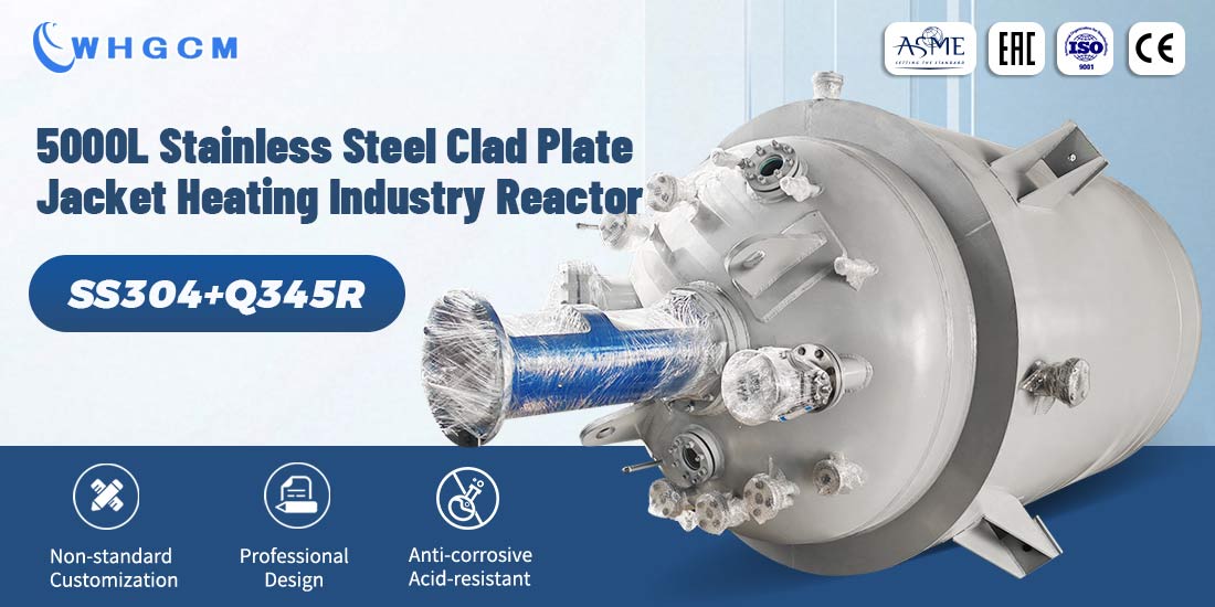 poster of the 5000L Stainless Steel Cladding Plate Jacket Industry High Pressure Autoclave Reactor 