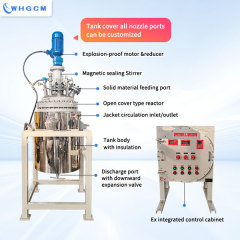 WHGCM 200L Jacket Heating Stainless Steel Cryogenic Pilot Pressure Reactor with PID PLC Automatic Controller
