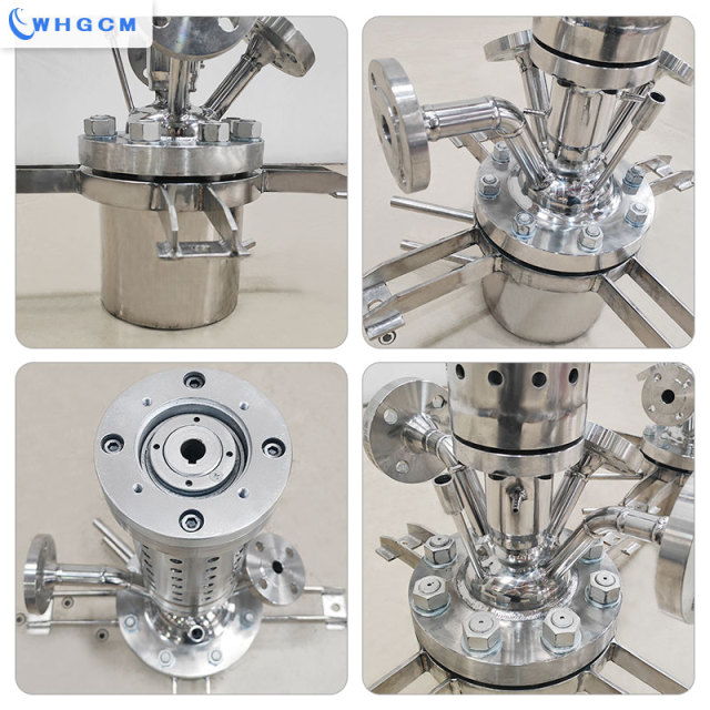 WHGCM 2.5L HighTemperature Stainless Steel Jacketed Chemical Reactor with Magnetic Sealing Stirrer Coupler
