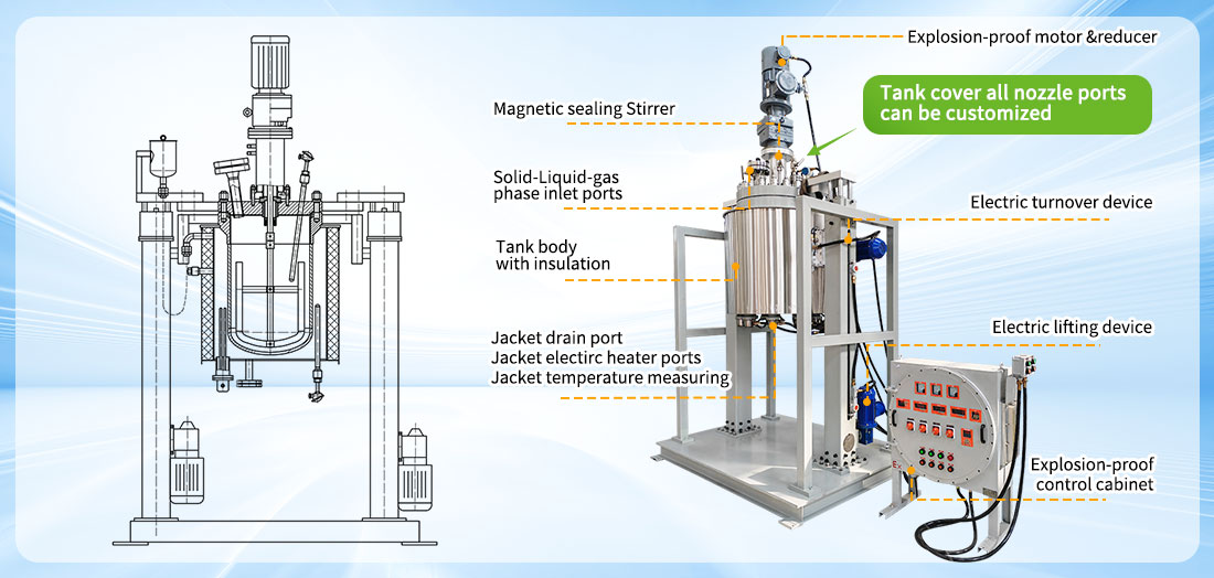 Picture of the 200L High-pressure Resistant Vessel Hydrometallurgy Reactor structure