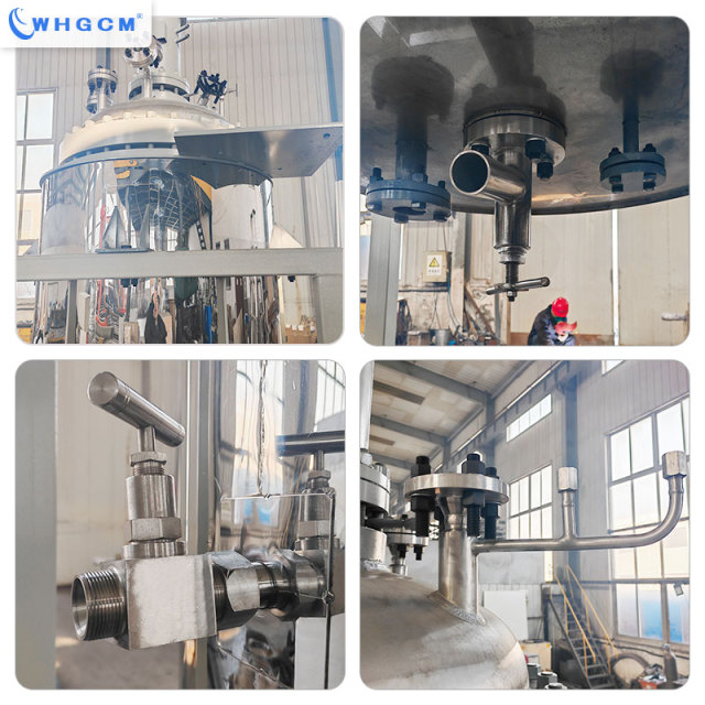 Hot Sale 500L Jacketed Stainless Steel Pyrolysis Reactor Chemical with 70L Isobaric Material Feeding tank