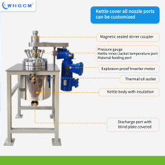10L Stainless Steel SS316L Jacket Heating Lab Chemical Pressure Reactor With Magnetic Sealing Coupler