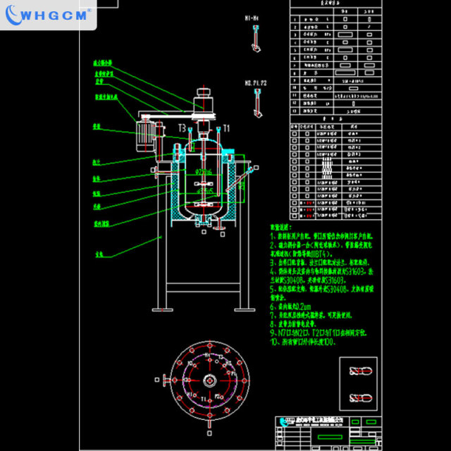 10L Stainless Steel SS316L Jacket Heating Lab Chemical Pressure Reactor With Magnetic Sealing Coupler