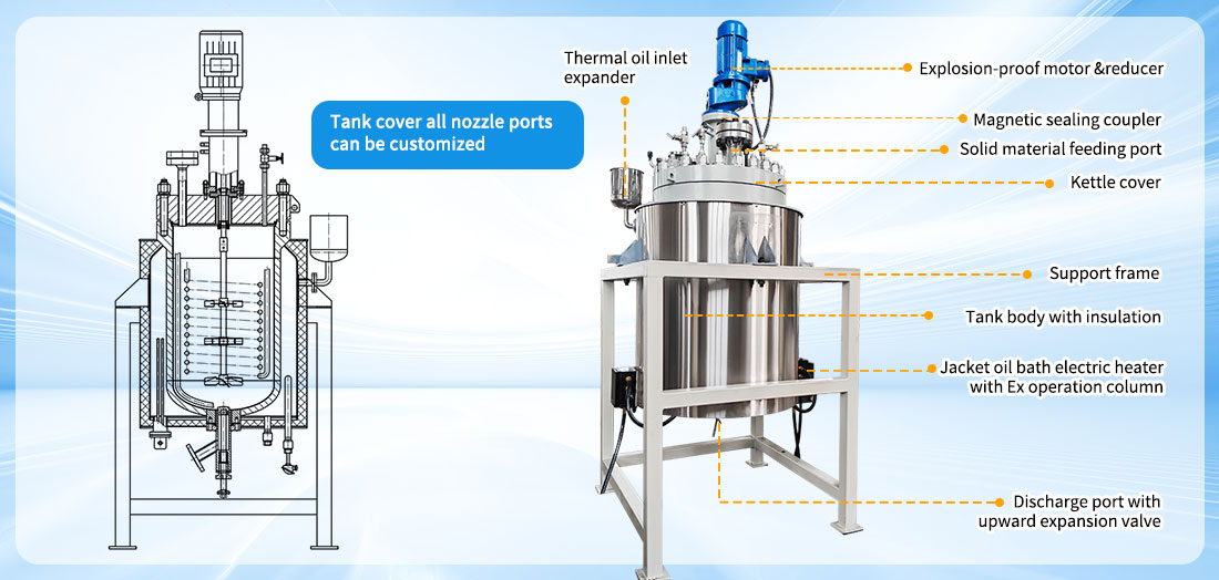 Picture of the 300L High Pressure Pilot Hydrogenation Chemical Reactor structure 
