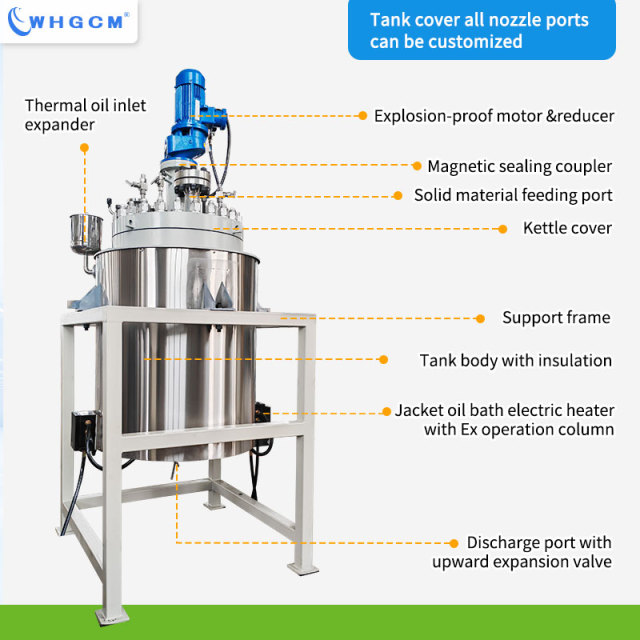 ASME-U CE-PED EAC-COC 300L High Pressure Pilot Hydrogenation Chemical Reactor with Explosion-proof Motor
