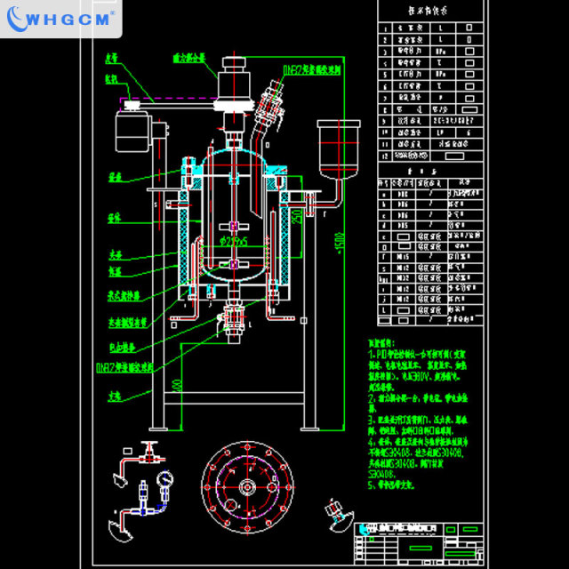 Whgcm ASME-U EAC Factory Price 8L Magnetic Sealed High Temperature Stainless Steel Lab Chemical Reactor with PID PLC