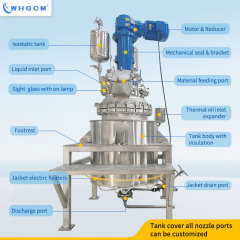 ASME CE EAC ISO Certified 150L Stainless Steel SS316L Thermal oil bath Electric Heating Pressure Tank Reactor With Mechanical sealed coupler