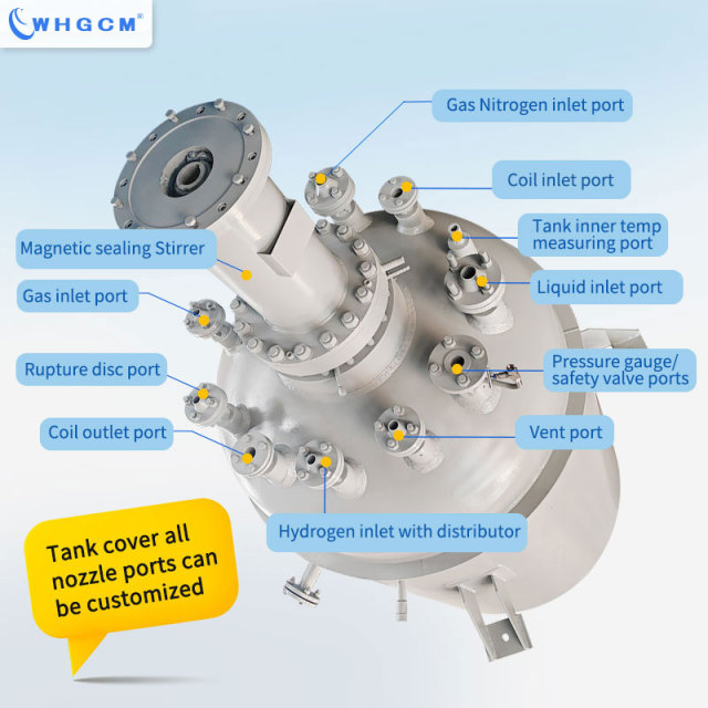ASME CE EAC Certificated 3000L High-Pressure Hydrogenation Reactor with Explosion-Proof Motor and Magnetic Sealing Coupler