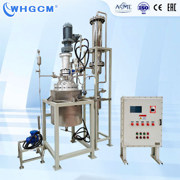 ASME CE ISO Certified 50L High Temp Tank Reactor with Pump Pressure Vessel PLC Control for Esterification & Polycondensation