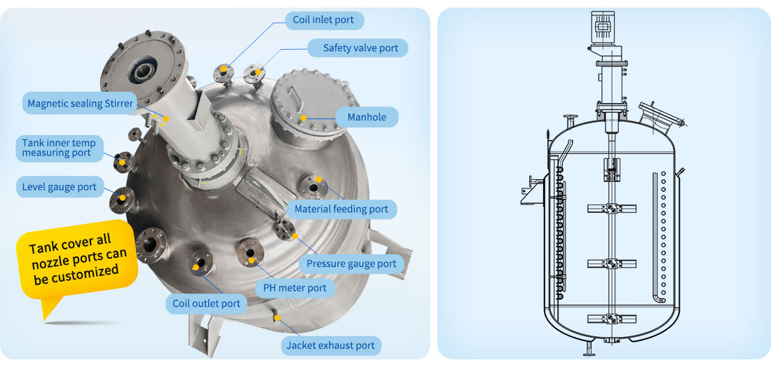 Picture of the  6300L Jacket Stainless Steel Tank Reactor Structure