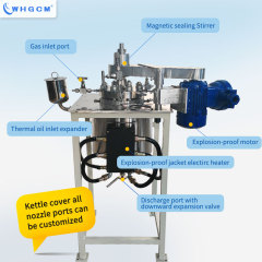 New ASME-U CE EAC 2L Jacketed Electric Heating stainless steel S22053 Chemical Lab Reactor with EX PID PLC Automatic Controller